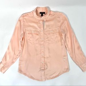 NWT J. Crew Iced Peach Blythe Button Down Silk Classic Shirt PO